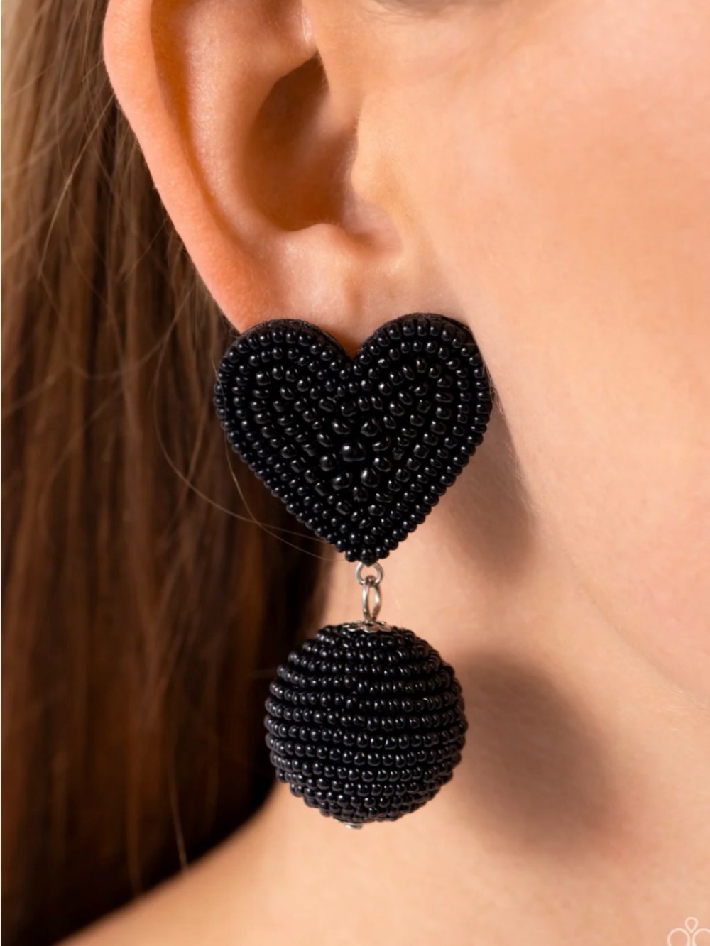 Spherical Sweethearts - black - Paparazzi earrings